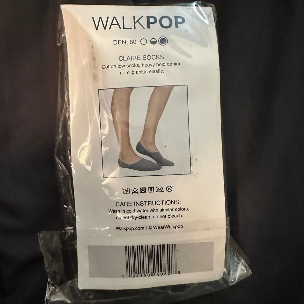WalkPop Gray Women's No Show Socks --One Size